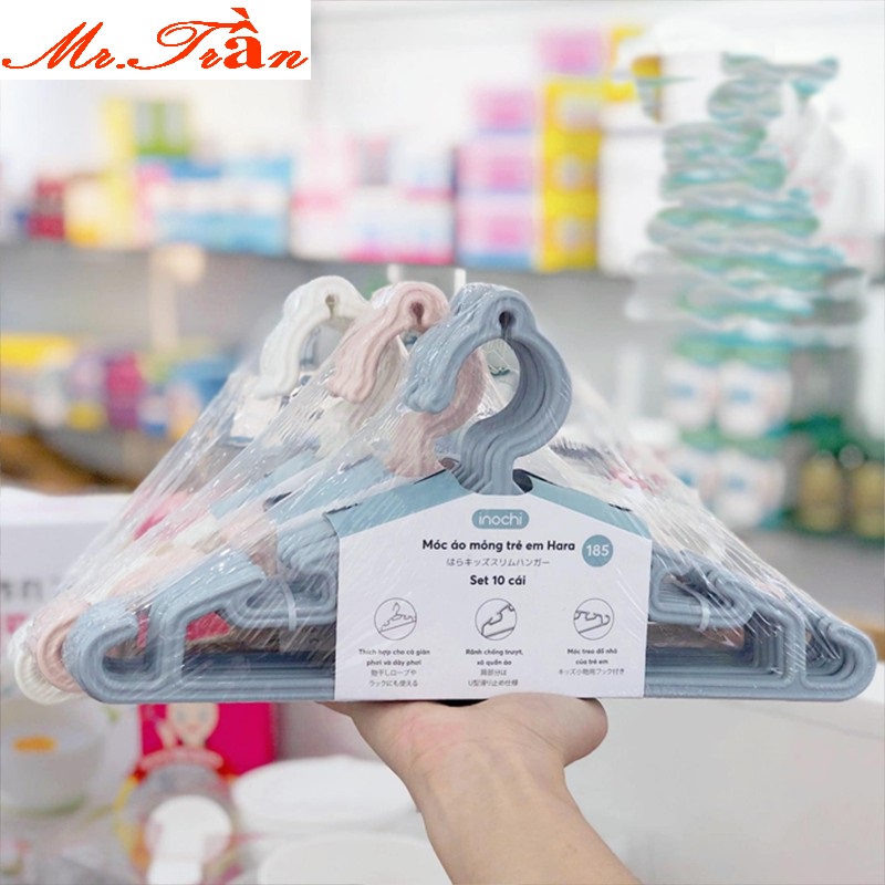 Set 10 móc phơi quần áo cho bé mã inochi