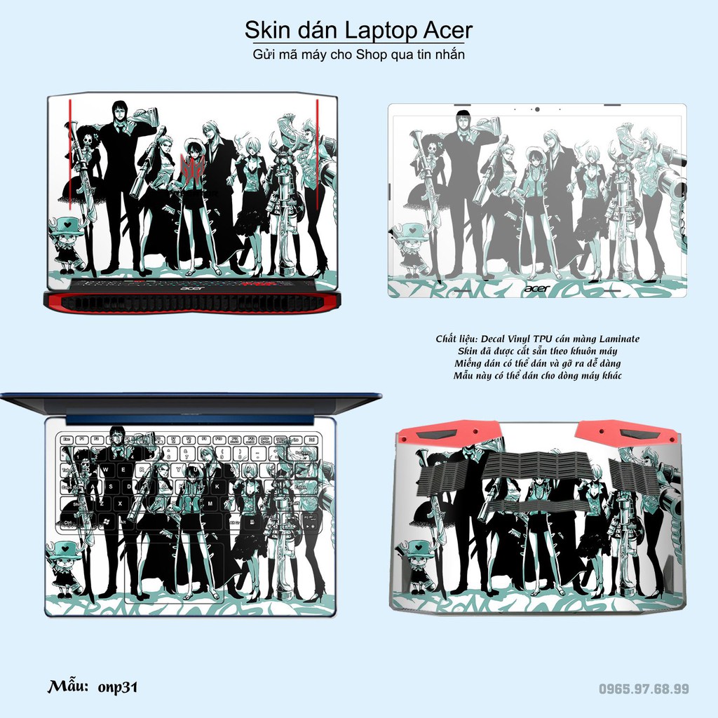 Skin dán Laptop Acer in hình One Piece nhiều mẫu 22 (inbox mã máy cho Shop)