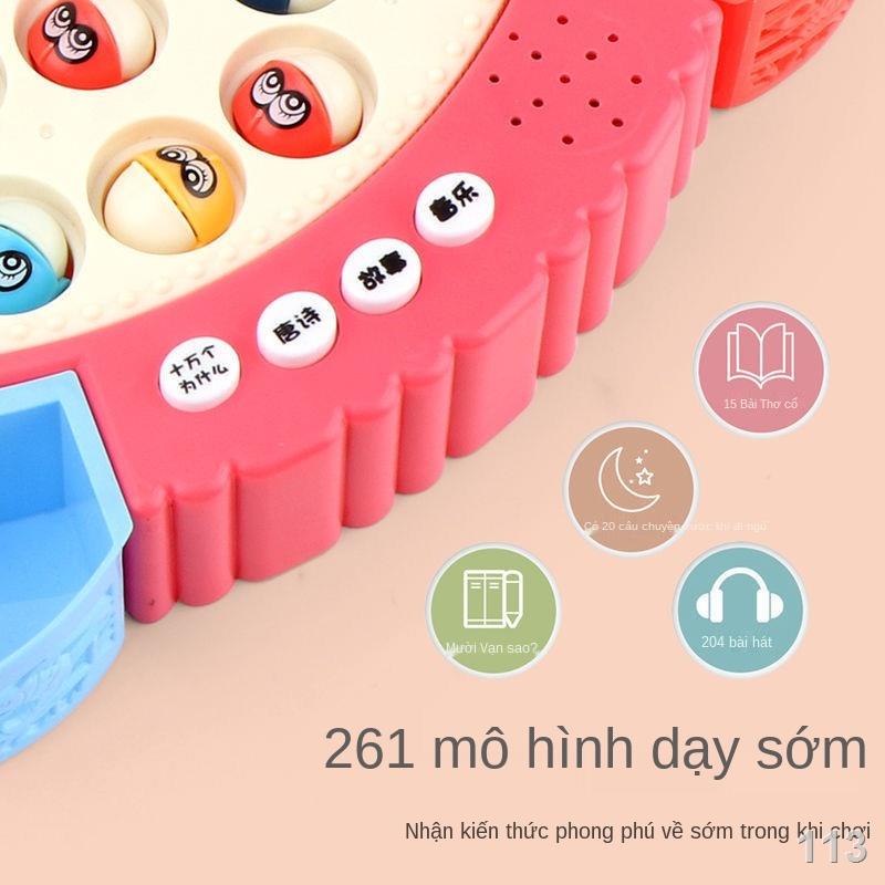 DBộ đồ chơi câu cá điện trẻ em từ tính đứa trẻ con mèo con câu cá 