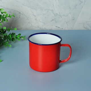 cốc sắt tráng men màu đỏ