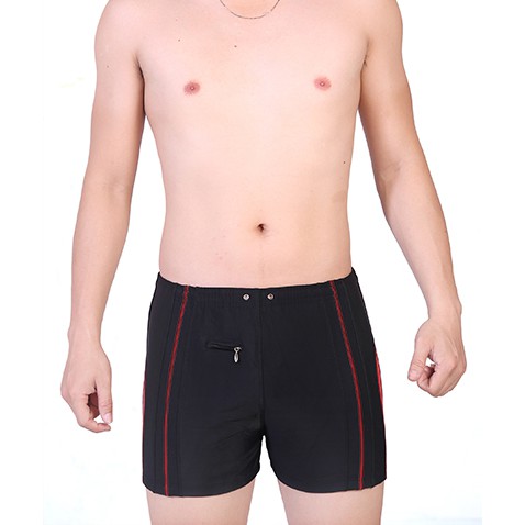 Quần bơi nam 056 có túi đen phối đỏ | BigBuy360 - bigbuy360.vn