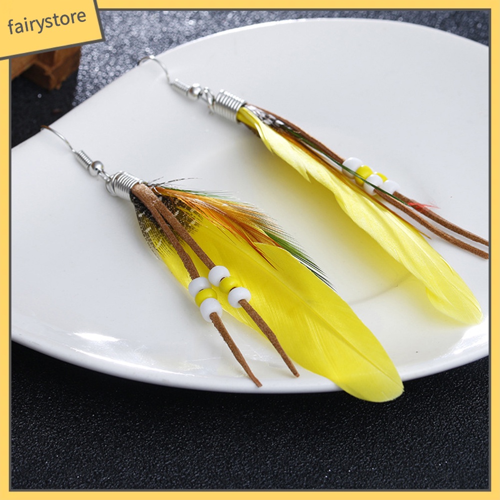 Bông Tai Lông Vũ Phong Cách Bohemian Thời Trang Cho Nữ