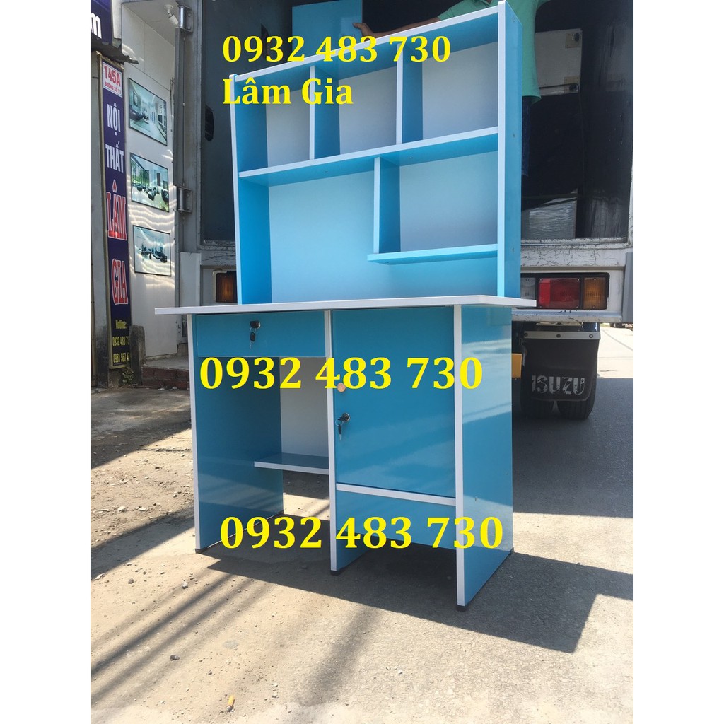 Bàn học sinh liền kệ 1mx45x145 giá rẻ HCM