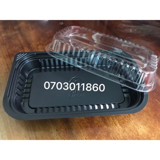 5 Hộp nhựa đế đen HT17 đựng rau câu 9cm+ cơm+ sushi...