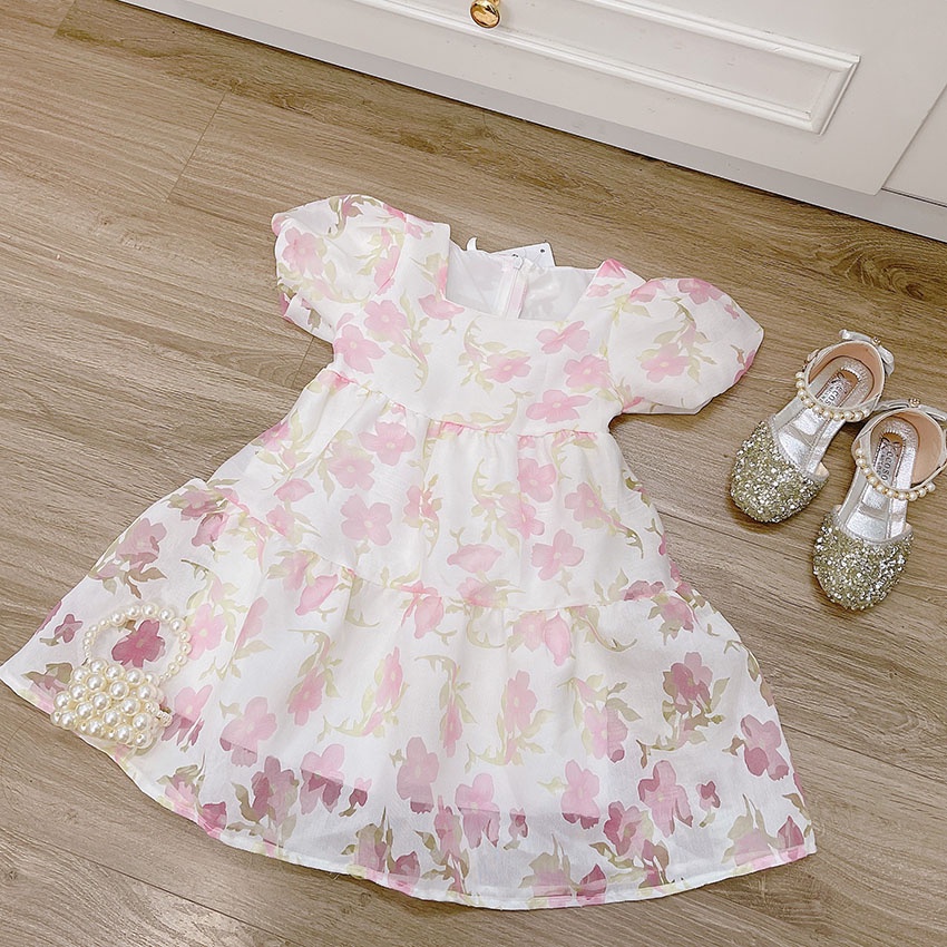 VÁY CHO BÉ GÁI VẢI TƠ ÉP CÓ LÓT TRONG, ĐÍNH NỢ PHÍA SAU CỰC XỊN HÀNG BÁN SHOP SIZE  9-21KG [V40]