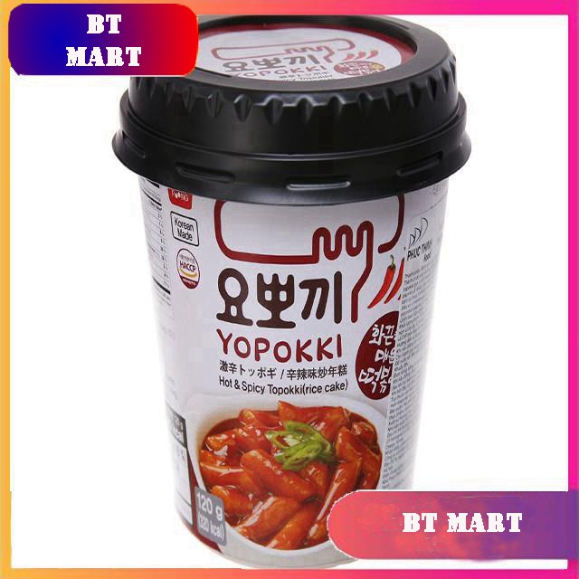 Bánh gạo tokbokki Yopokki siêu cay ly 120g| TẶNG MÃ GIẢM GIÁ| GIA VỊ NẤU ĂN| GIA VỊ NÊM NẾM| SỐT HÀN QUỐC - BPMart - BT 