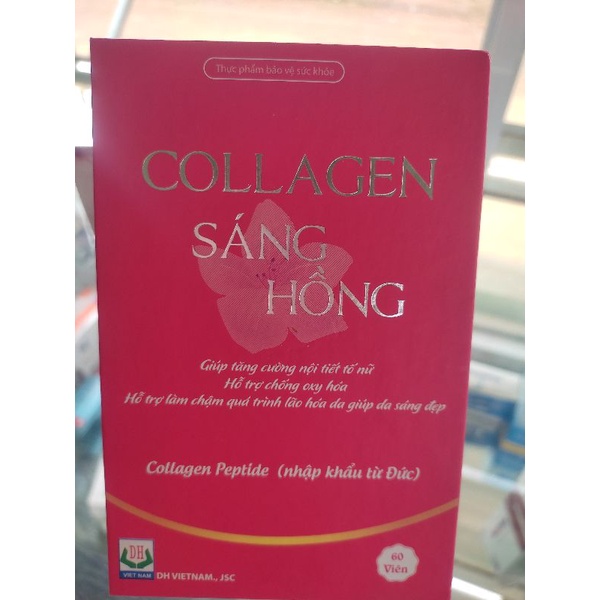 COLLAGEN SÁNG HỒNG-HỘP 60 VIÊN (COLLAGEN PEPTIDE NHẬP KHẨU TỪ ĐỨC)
