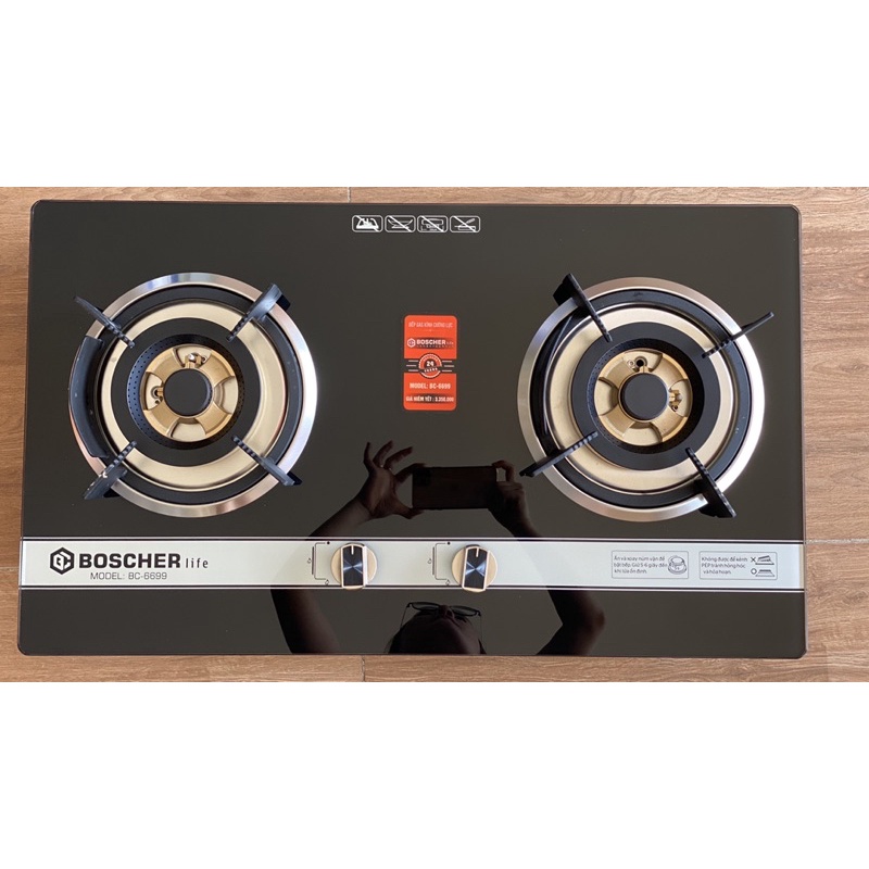 Bếp Gas Âm Cơ Boscherlife 6699 Bảo Hành 2 Năm