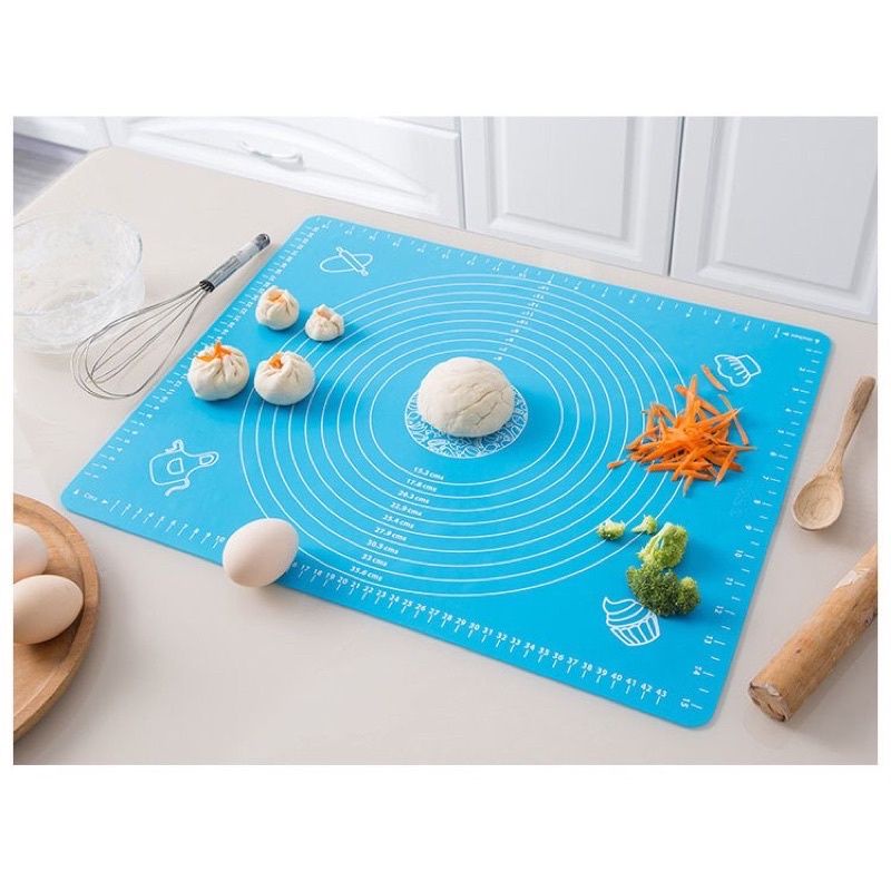 Thớt/ tấm nhào bột silicon có chia vạch làm bánh