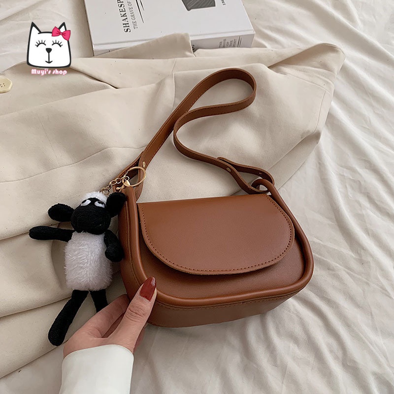 Túi Đeo Chéo Màu Trơn Thiết Kế Đơn Giản Thời Trang Mới