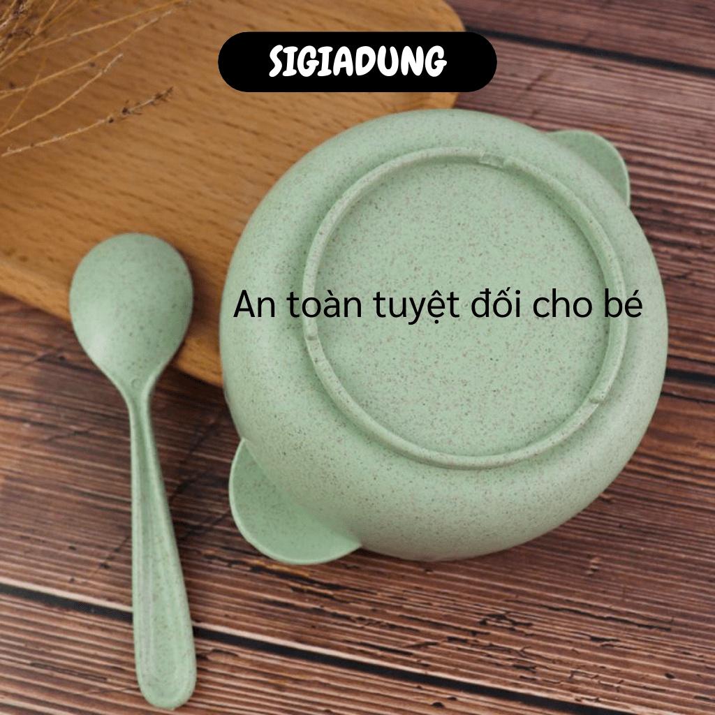 GIÁ SỈ Chén ăn có tay cầm kèm muỗng làm từ lúa mạch cho bé, cực an toàn thân thiện môi trường 8536