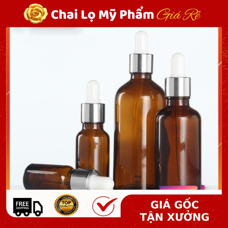 Lọ Chiết Serum ❤ RẺ VÔ ĐỊCH ❤ Lọ đựng tinh dầu 5ml/10ml Dày bóp giọt Khoen Bạc / lọ chiết serum , phụ kiện du lịch