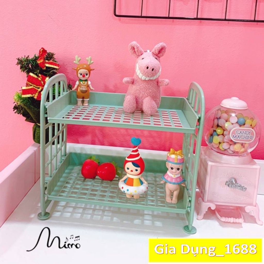 Kệ nhựa mini CAM KẾT CHUẨNhai tầng kệ mini để bàn