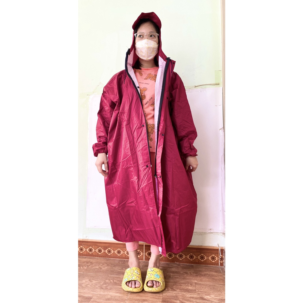 Áo mưa khoác măng tô -Trong suốt chống thấm tốt - Áo mưa thời trang nữ - Chất liệu Vải dù da cá chống thấm tốt loại 1