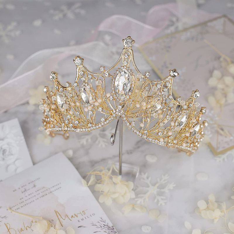 Vương Miện Đính Đá Pha Lê Nhân Tạo Phong Cách Vintage