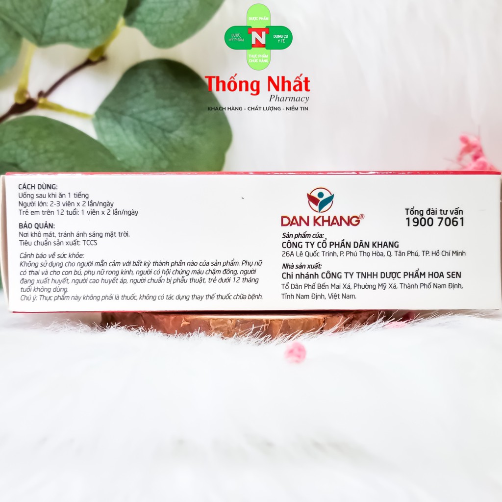 Hoạt huyết dưỡng não, tăng tuần hoàn não, giảm đau đầu chóng mặt Hoạt Huyết Minh Não Khang Hộp 30 viên