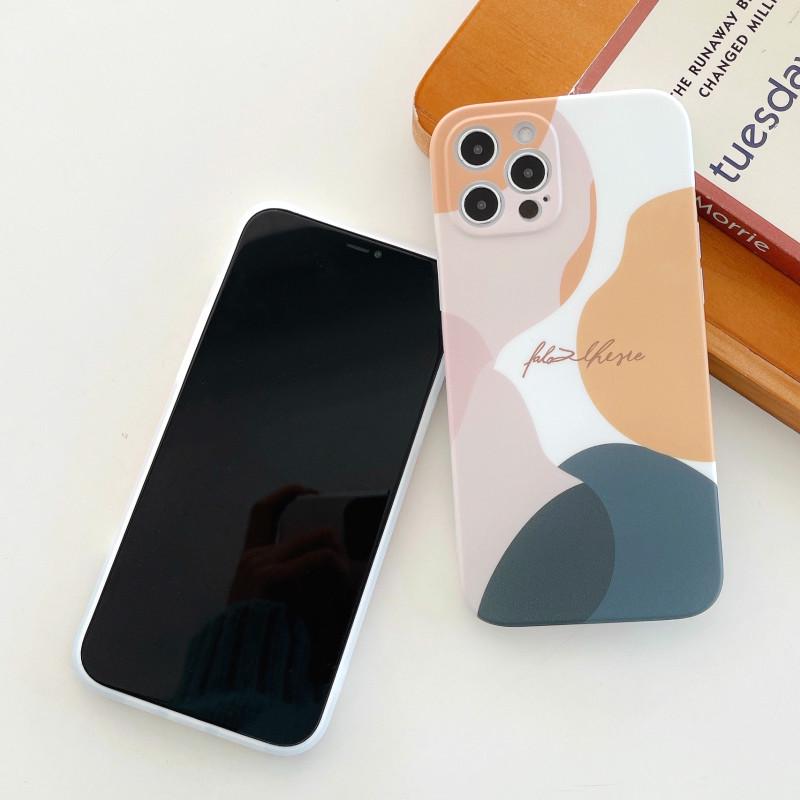 Ốp lưng dẻo họa tiết hình học cổ điển có khung bảo vệ camerra độc đáo cho IPHONE 12 11 PRO MAX X XS MAX XR 8 7 PLUS