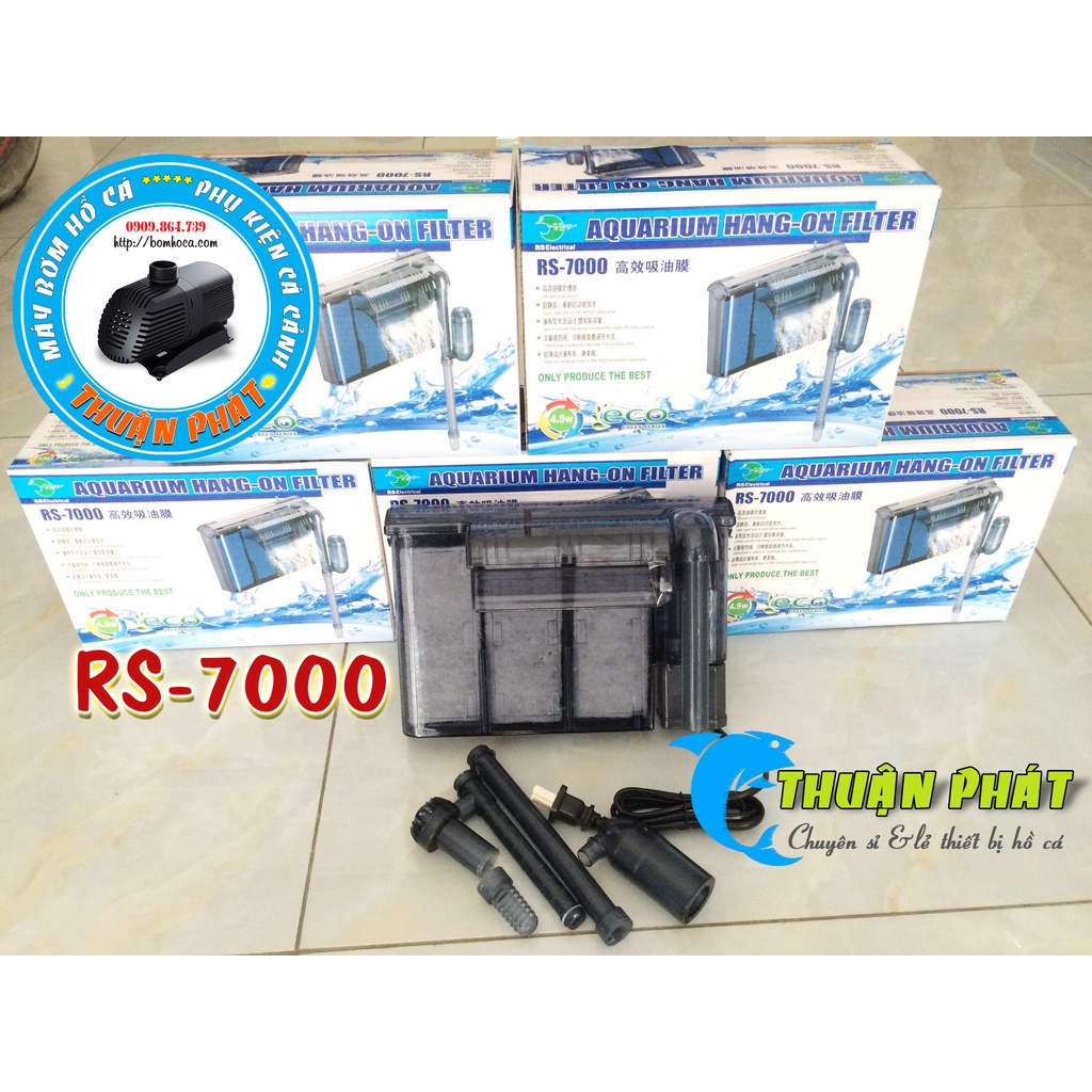 Máy Lọc Thác Hồ Cá RS7000 Thế Hệ Mới SIÊU ÊM, Siêu Sạch Cho Hồ Cá Cảnh