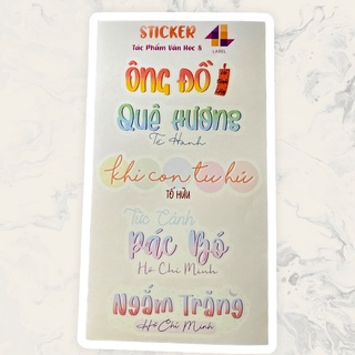 Sticker Văn Học 8 ( Cả Năm )