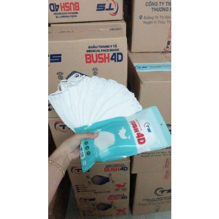 Khẩu Trang Cá Heo BUSH 4D Chính Hãng Túi
