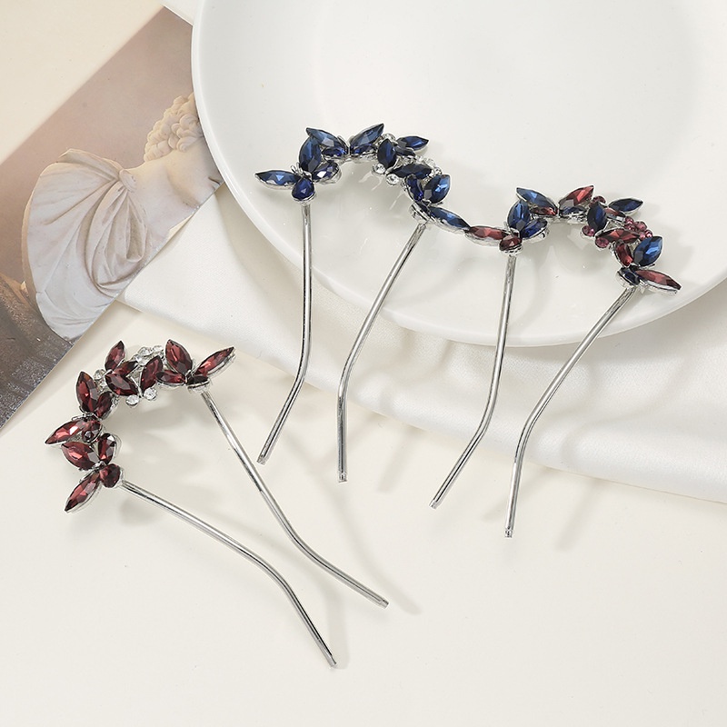 Lược Cài Tóc Chữ U Đính Pha Lê Hình Bướm Thời Trang Cho Nữ