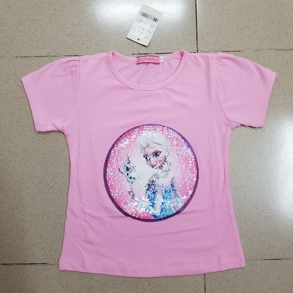 Áo thun cotton kim sa vuốt đổi công chúa sofia thành elsa