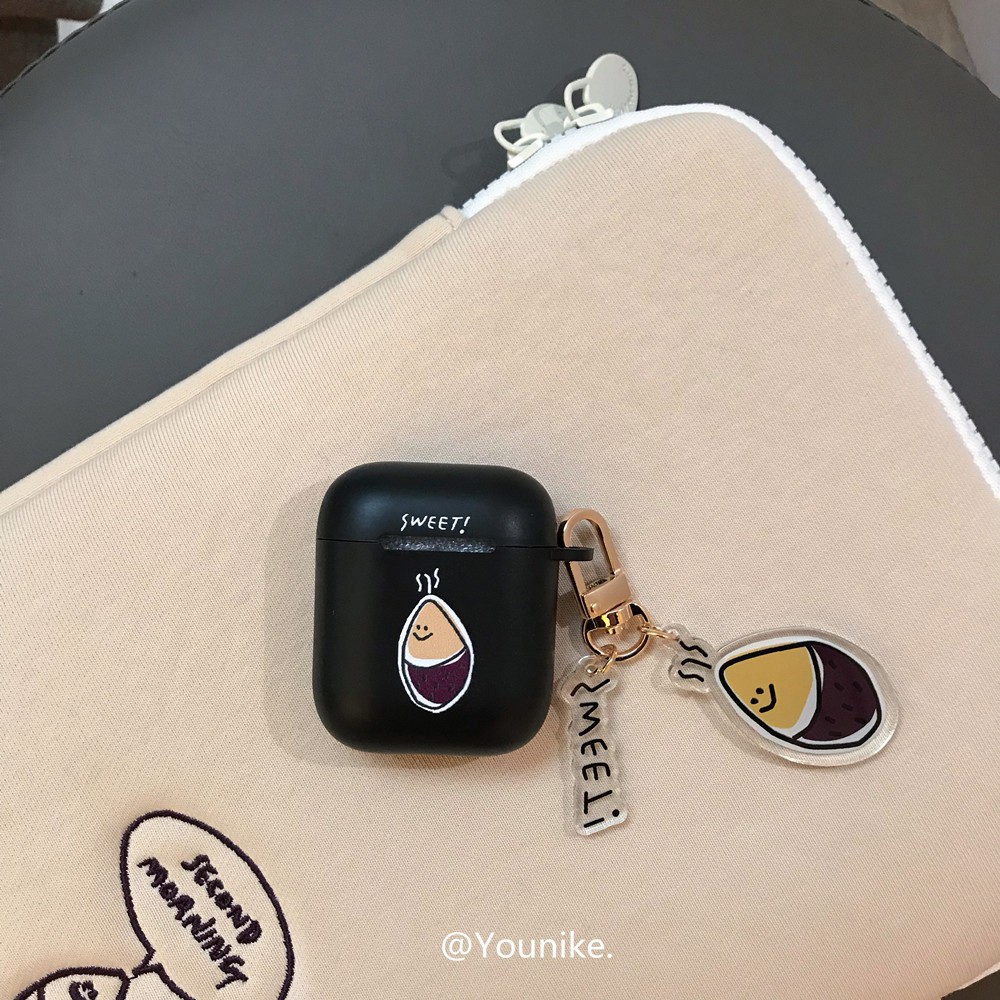 Vỏ bảo vệ hộp sạc tai nghe AirPods 1 2 pro 3 pro mềm hình khoai tây màu tương phản phong cách Hàn Quốc