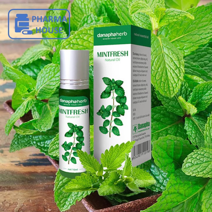 DẦU BI LĂN THẢO MỘC MINTFRESH (Bạc hà thanh mát) DANAPHA HERB - DẦU XOA THẾ HỆ MỚI - Chai 10mL