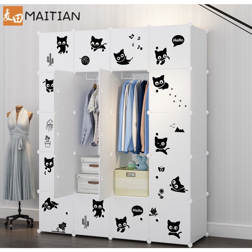 Tủ quần áo 20 ô loại to sâu 47cm - Tủ nhựa ghép lắp ráp đa năng thông minh
