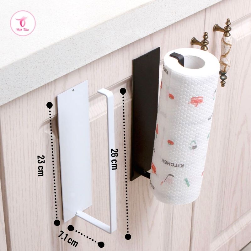 Móc dán tường treo giấy ăn Việt Thư bằng chất liệu thép cac bon chống gỉ  22 x 6 cm