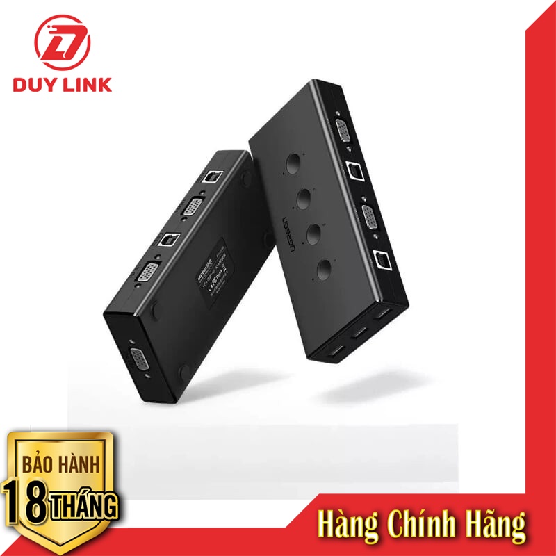 Bộ Kết Nối 4 CPU Dùng Chung 1 Màn Hình VGA và 3 Cổng USB UGREEN 50280 CM154 chính hãng