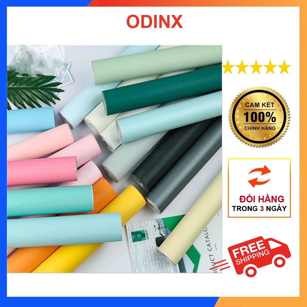 Giấy Dán Tường Trơn Phòng Ngủ Cuộn 10m Có Keo Sẵn Khổ 45cm Đẹp Giá Rẻ ODINX