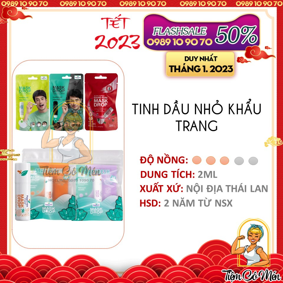 TINH DẦU NHỎ KHẨU TRANG GIÚP THƠM THO KHÁNG KHUẨN - MASK DROP - DẦU THÁI LAN NỘI ĐỊA
