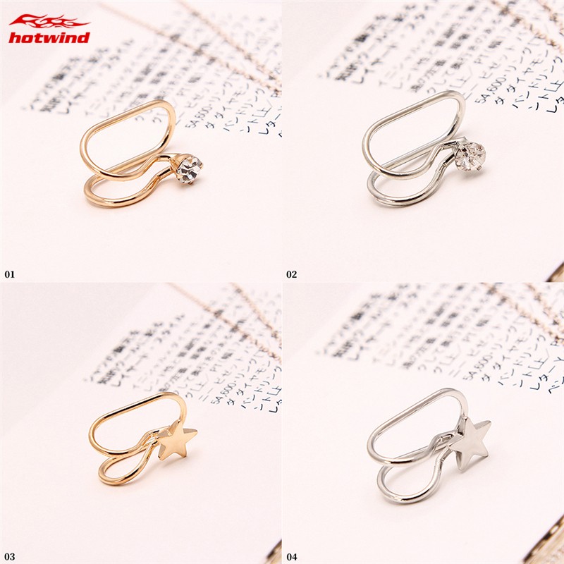 1 Khuyên Tai Chữ U Đính Đá/Ngọc Trai Thời Trang