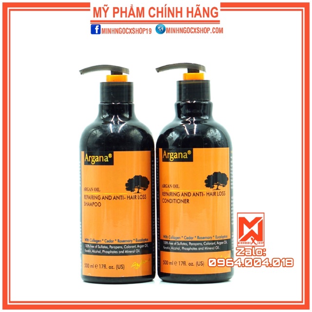 Argana Dầu Gội Và Dầu Xả Argana Phục Hồi Và Ngăn Rụng Tóc 500ML