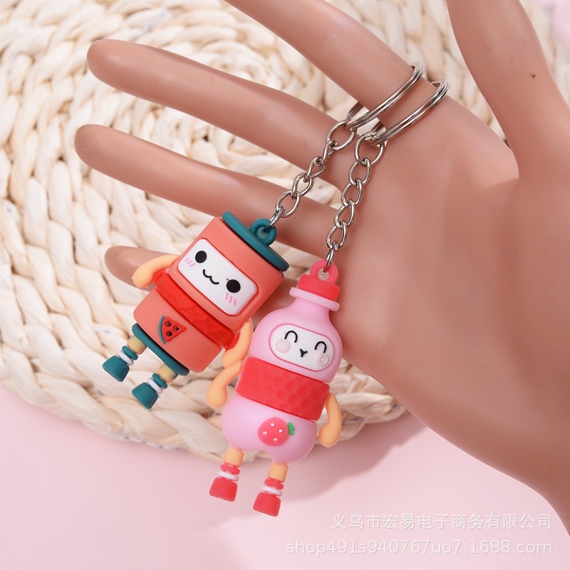 Móc Khoá Cute Hình Hộp Sữa Dâu, Chuối, Bơ, Dưa Siêu Đáng