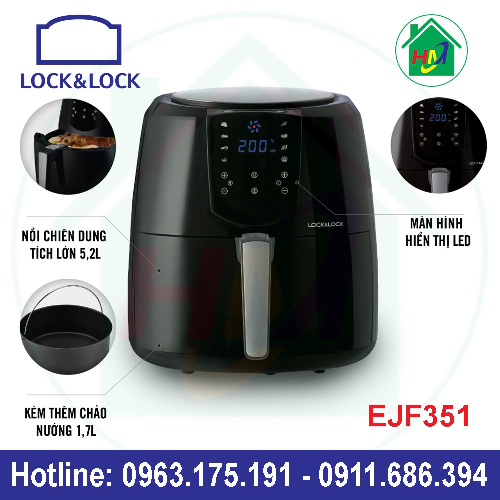 Nồi Chiên Không Dầu Lock & Lock 5.2L EJF351