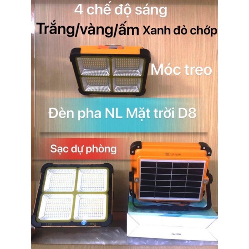 Đèn Pha Tích Điện Năng Lượng Mặt Trời D8