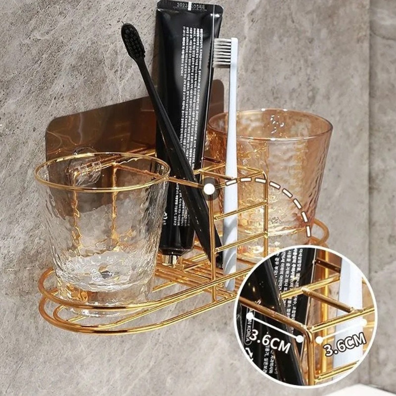 Giá Đỡ Bàn Chải Đánh Răng / Cốc / Xà Phòng Gắn Tường Nhà Tắm Tiện Dụng