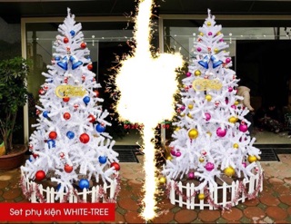 Cây thông noel trắng size 90cm-2m4