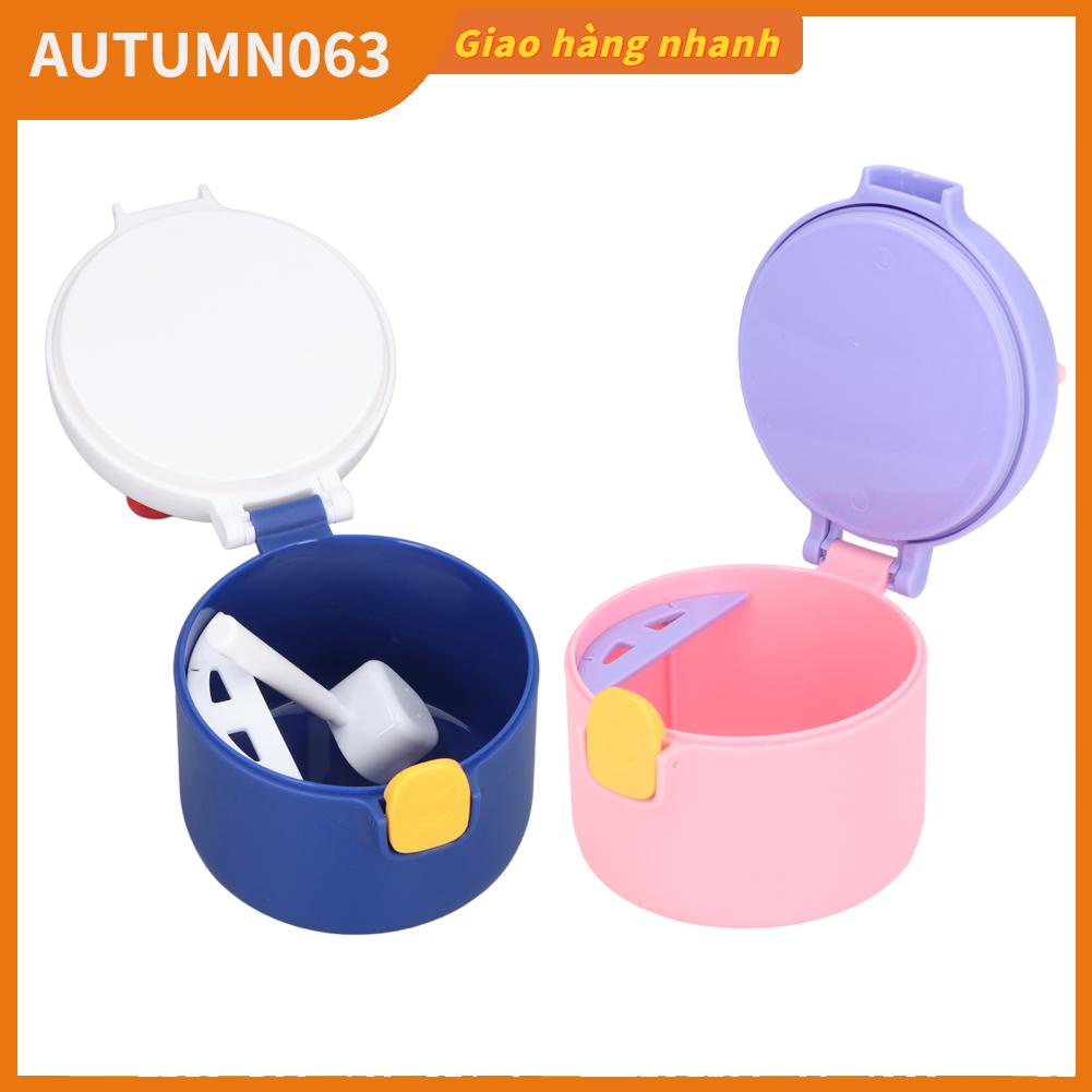 Autumn063 Hộp đựng sữa bột di động 250ml Cấp thực phẩm Thiết kế muỗng nâng cấp bằng silicon Niêm phong bảo quản thức ăn cho bé với thìa