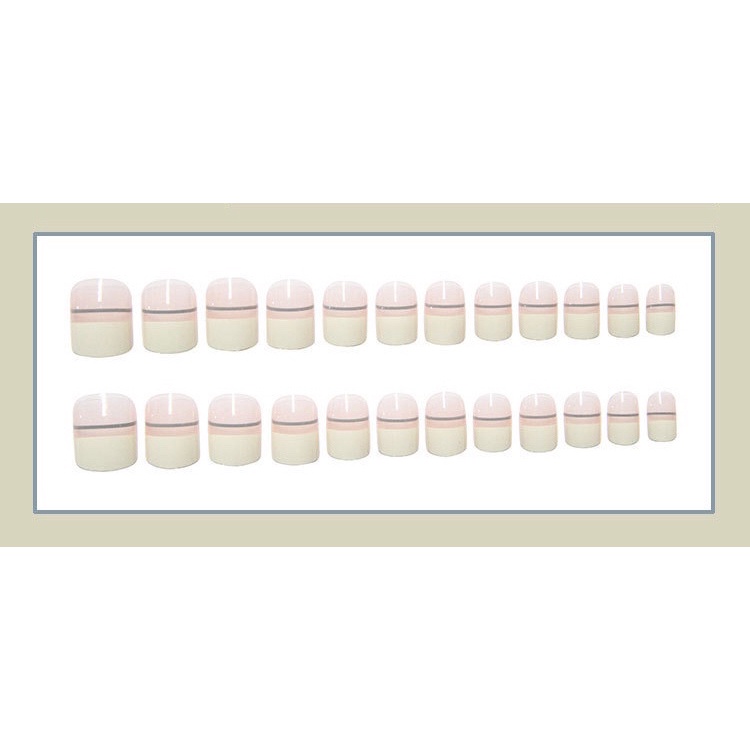 Bộ 24 móng tay D101 giả hoạ tiết xinh xắn, dáng móng ngắn tiện lợi ( Tặng kèm keo và dũa )