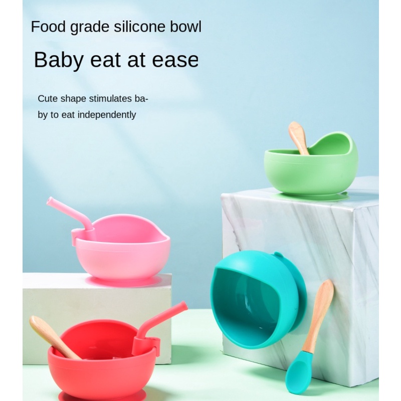 Bát Ăn Bằng Silicone Có Đế Hút Thiết Kế Dễ Thương Cho Trẻ Em