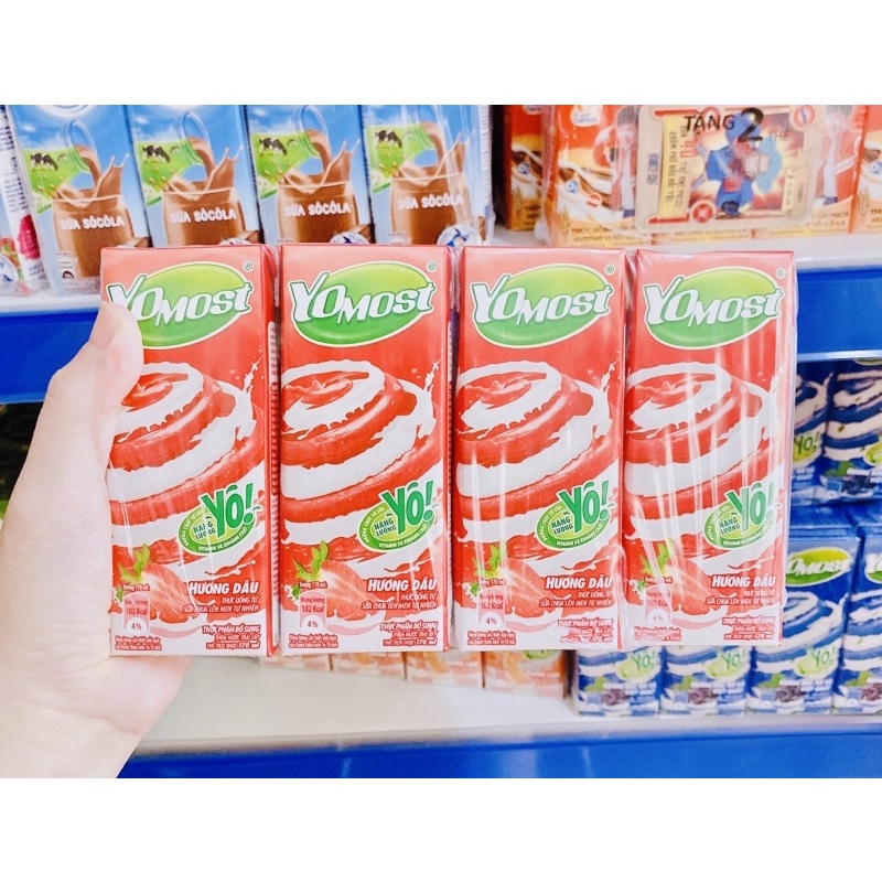 SỮA CHUA HƯƠNG CAM, BẠC HÀ VIỆT QUẤT, HƯƠNG DÂU YOMOST 170ML