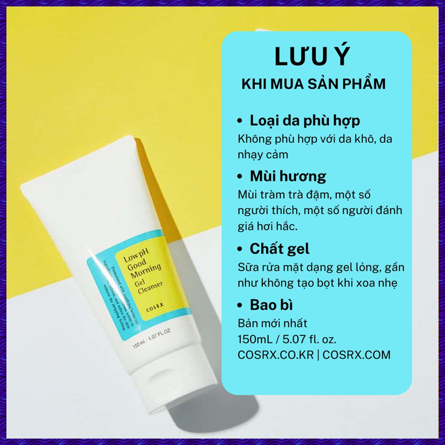 Sữa Rửa Mặt Cosrx Low PH Good Morning Gel Cleanser - 150ml