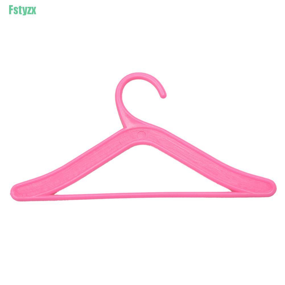 fstyzx 20 Pcs Pink Hangers for Barbies Dolls’ Clothes Accessories Plastic Hangers