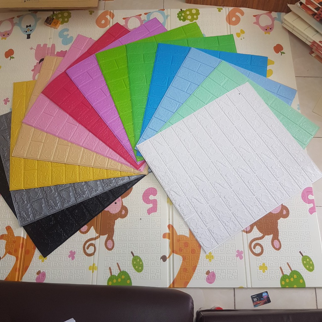 COMBO 50TẤM XỐP DÁN TƯỜNG GIẢ GẠCH LOẠI 1 - KHỔ LỚN 77 X 70 CM