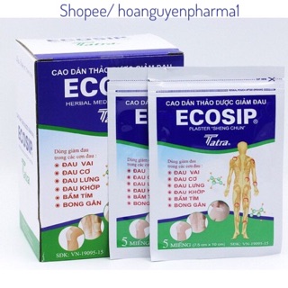 Cao dán thảo dược Ecosip - Hộp 20 gói