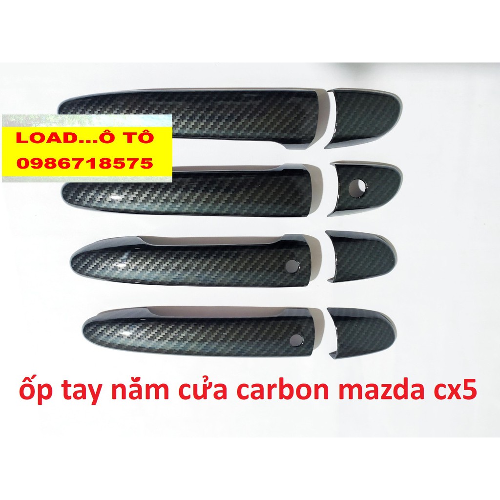 Bộ Ốp tay Nắm Và Hõm Cửa Mazda CX5 2018-2019,2020 Mẫu carbon Cao Cấp