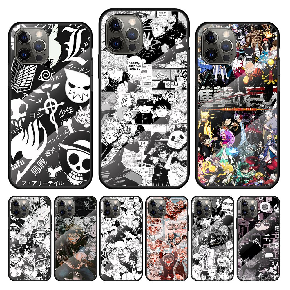 Ốp Điện Thoại Kính Cường Lực In Hình Anime Cho IPhone 12 Mini 11 Pro XS MAX XR X 8 7 6S 6 Plus